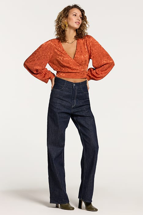 LADIES TREVISO BLOUSE FOREST JAQUARD RUST ORANGE 4