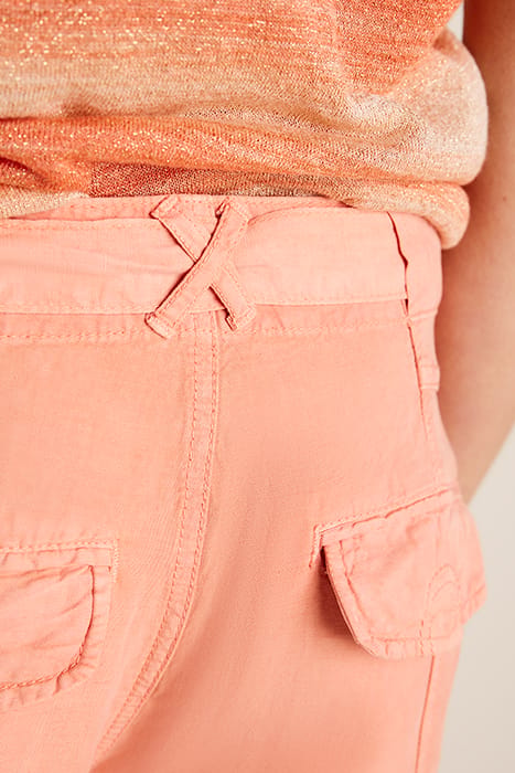 LOOSE FIT PANTS FLOWY LINEN TENCEL PINK SALMON 4