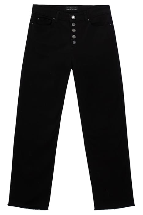 BLACK RECYCLED COTTON HIGH-WAIST STRAIGHT JEANS 4