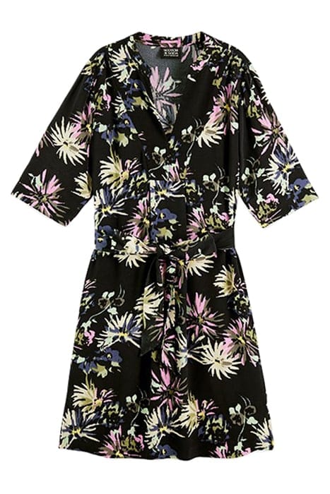 ALLOVER PRINTED LOOSE FIT DRESS ASTER BLACK 1