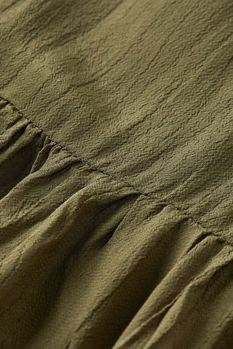 SHORT DRESS WITH RUFFLE SLEEVE DETAIL ARMY GREEN 3
