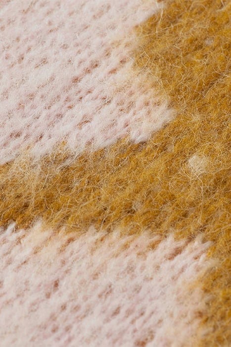 BRUSHED ABSTRACT FLORAL PULLOVER CARAMEL 6
