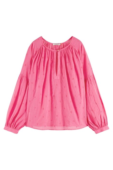 VOLUMINOUS POPOVER WITH ALLOVER EMBROIDERY IN ORGANIC COTTON 1