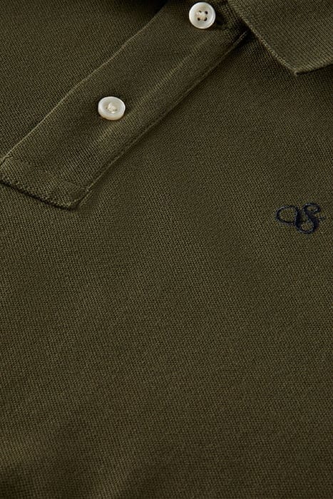 ESSENTIALS - ORGANIC COTTON PIQUE POLO MILITARY 3