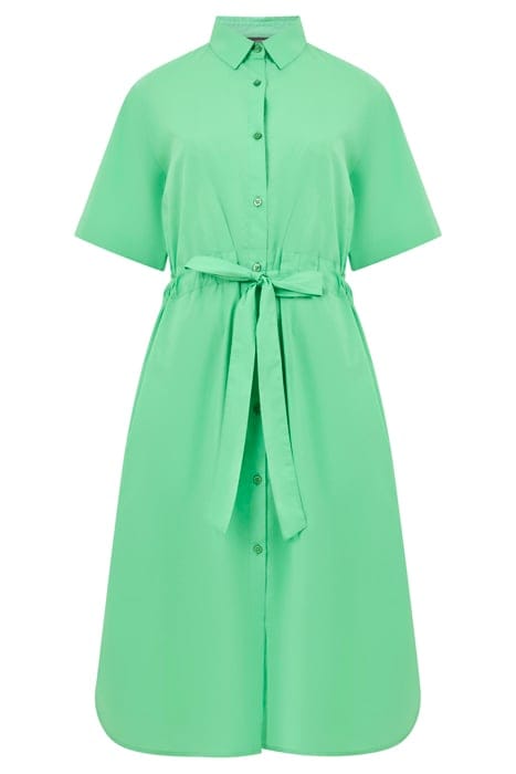 POPLIN TIE SHIRT DRESS MIDI POISE GREEN 4