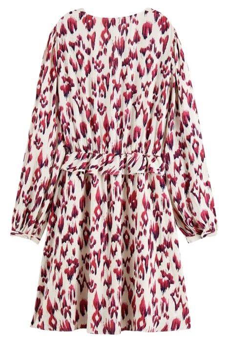 WRAPPED SHORT DRESS BRUSHED IKAT CHERRY PIE 8