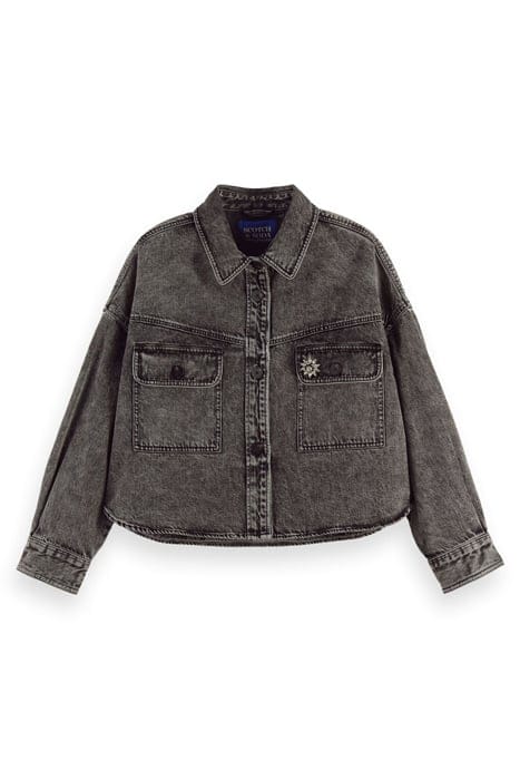 BLACK WASHED DENIM OVER SHIRT WASHED BLACK 1