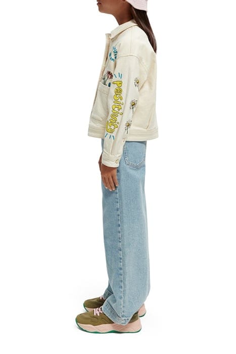 PLACED ARTWORK COTTON TWILL TRUCKER JACKET VANILLA ICE 5