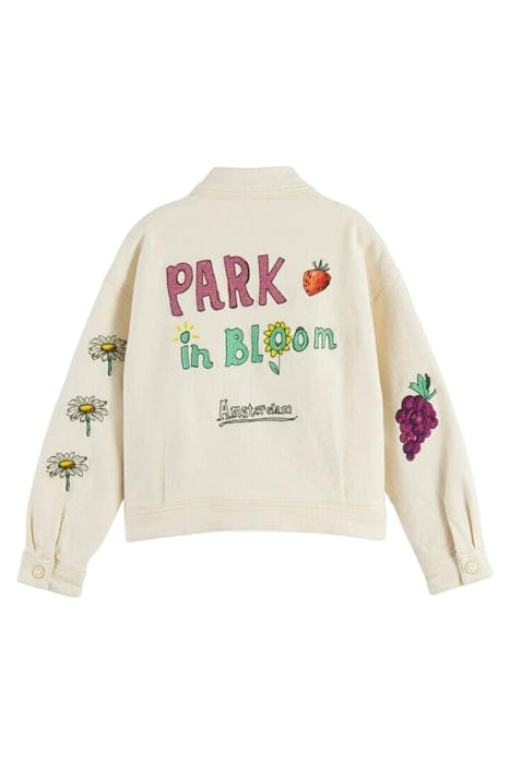 PLACED ARTWORK COTTON TWILL TRUCKER JACKET VANILLA ICE 2