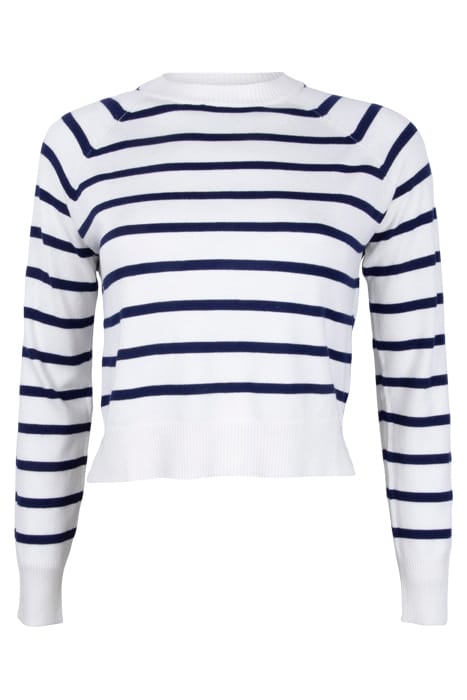CORE RAGLAN STRIPE CREW IVORY/DK NAVY 1