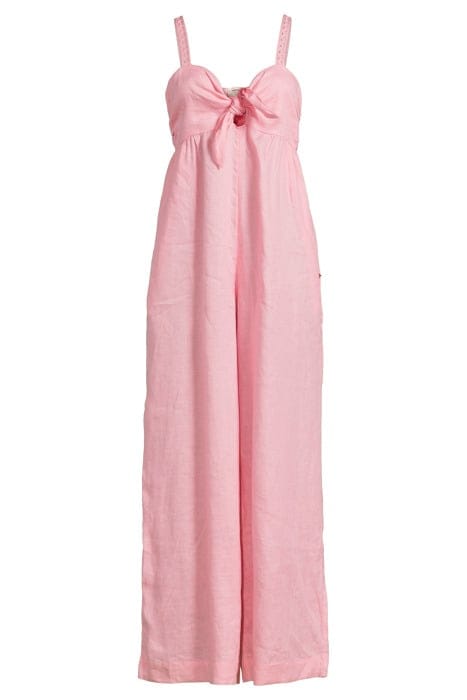 LINEN JUMPSUIT WITH TIE DETAIL WATERMELON 1