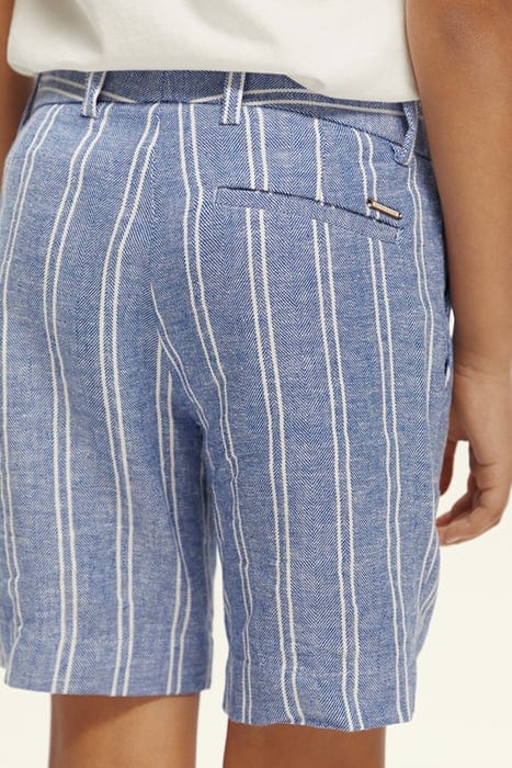 STRIPED LINEN DRESSED SHORTS BLUE STRIPE 6