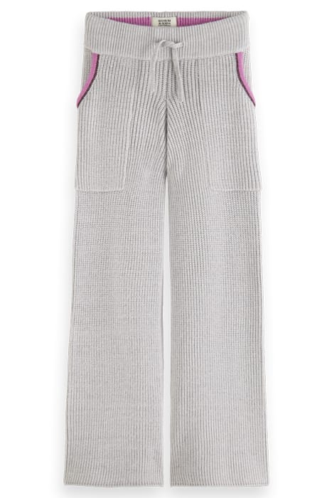 WIDE LEG KNITTED SWEATPANTS GREY MELANGE 4