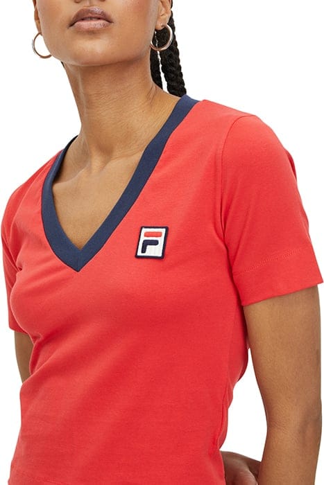 LUDHIANA V-NECK TEE TRUE RED 6