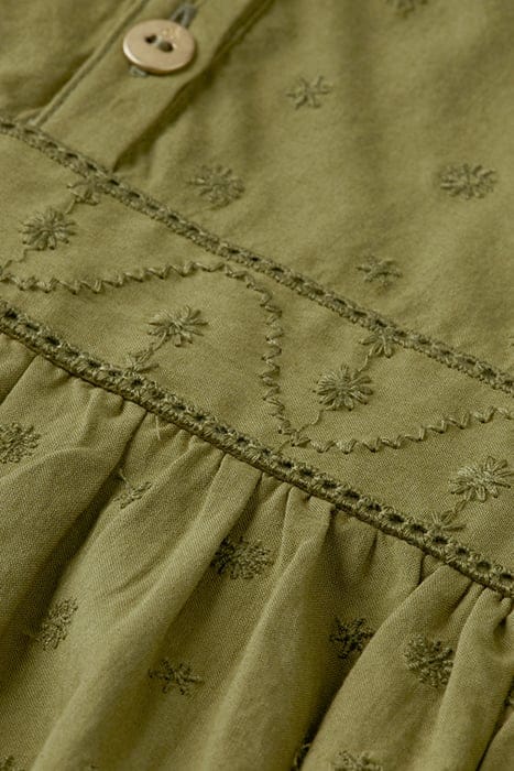 BRODERIE ANGLAISE PANEL DRESS MILITARY 8