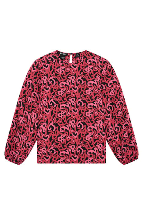 MAY BLOUSE BLACK/CARDINAL RED/FRUIT PAVE 1