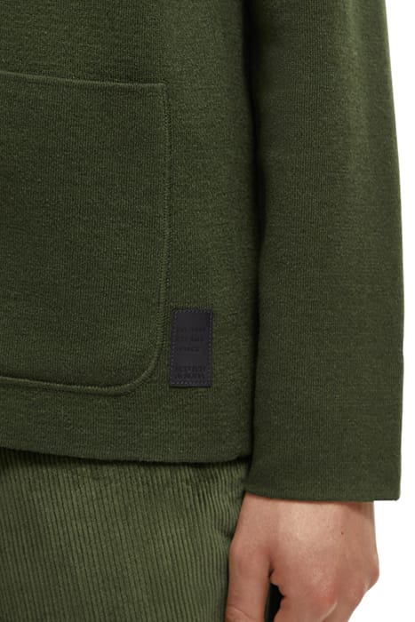 WOOL-BLEND KNITTED WORKER JACKET FIELD GREEN 6
