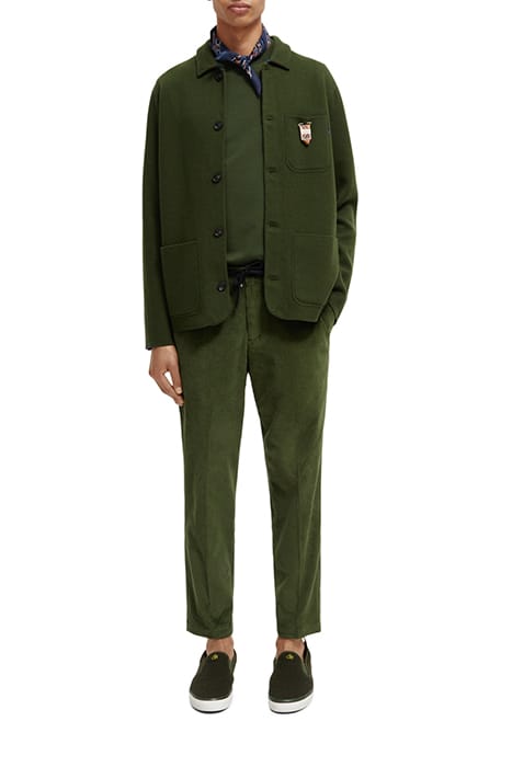 WOOL-BLEND KNITTED WORKER JACKET FIELD GREEN 3