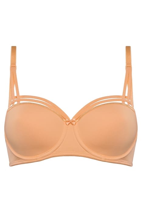 DAME DE PARIS APRICOT AND GOLD BALCONY BRA 4