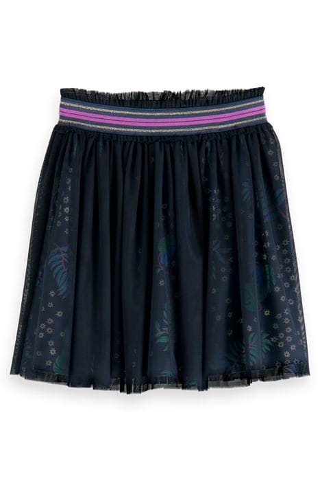 TULLE LAYERED MINI SKIRT SHINY LEAF NIGHT 4