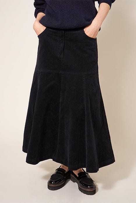 QUINN CORD SKIRT PURE BLACK 1
