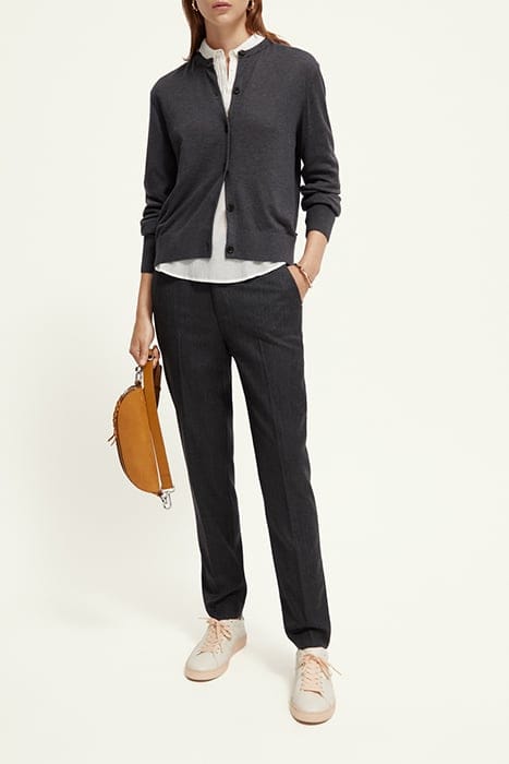 LOWRY - MID RISE SLIM LEG TWILL WOOL BLEND PANTS CHARCOAL ME 3