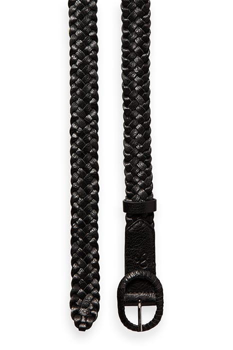 BRAIDED LEATHER WAIST BELT EVENING BLACK 4