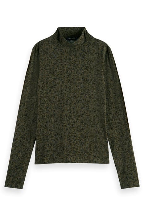 ALL OVER PRINTED MOCKNECK LONG SLEEVED SHIRT LEOPARD SPOT GR 4