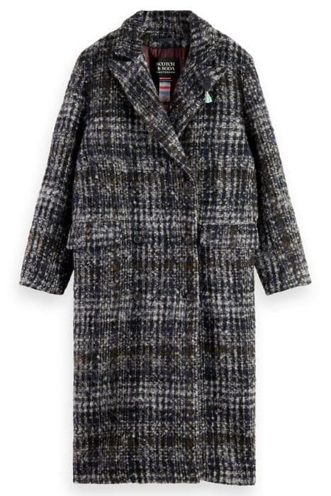 DOUBLE BREASTED COAT IN A BLUE CHECK NIGHT 4