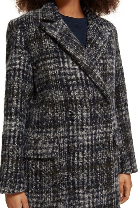 DOUBLE BREASTED COAT IN A BLUE CHECK NIGHT 7