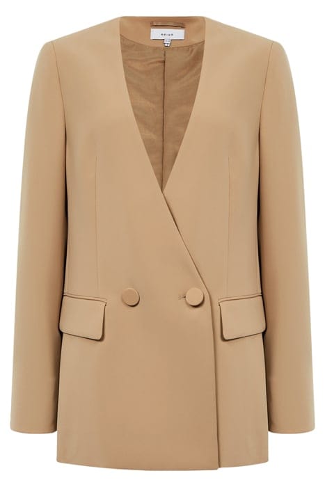 MARGEAUX COLLARLESS BLAZER — NEUTRAL 3
