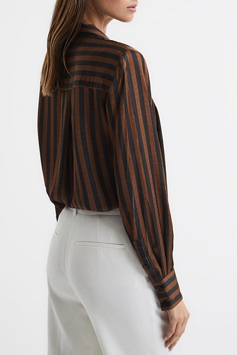 SAVANNAH STRIPE BLOUSES — BROWN 2