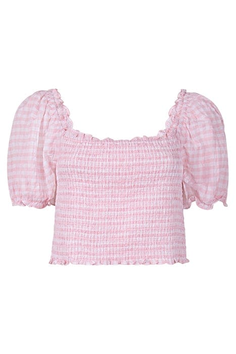 HAYLEY GINGHAM SHIRRED CO-ORD TOP GINGHAM 1