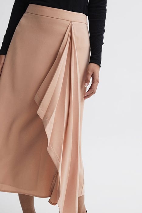 ASH SPLIT MIDI SKIRT — CAMEL 5