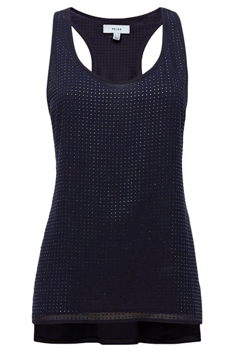 BROOKLYN EMBELLISHED TANK TOP CAMI — NAVY 3