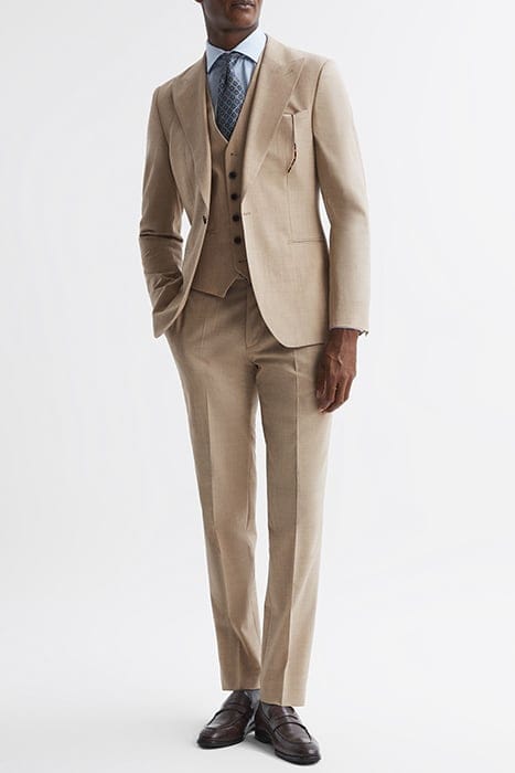 WISH PLAIN WAISTCOAT OATMEAL — CLASSIC FIT 3