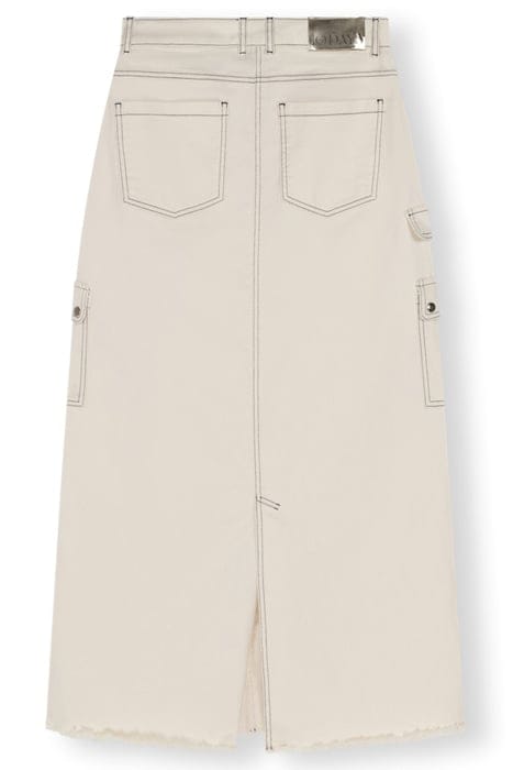 SLUB TWILL SKIRT ECRU 5