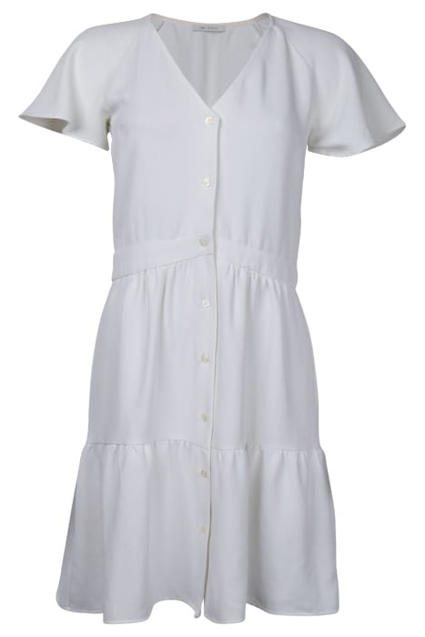WOMEN'S OFF-WHITE V-NECK BUTTON-FRONT DRESS 3