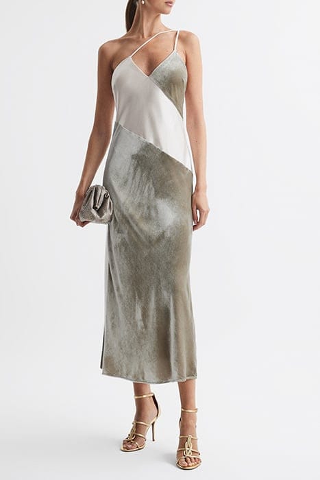 KEELEY METALLIC MIDI DRESS — SILVER 1
