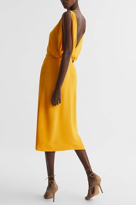 KALEA SPLIT MIDI DRESS — YELLOW 5
