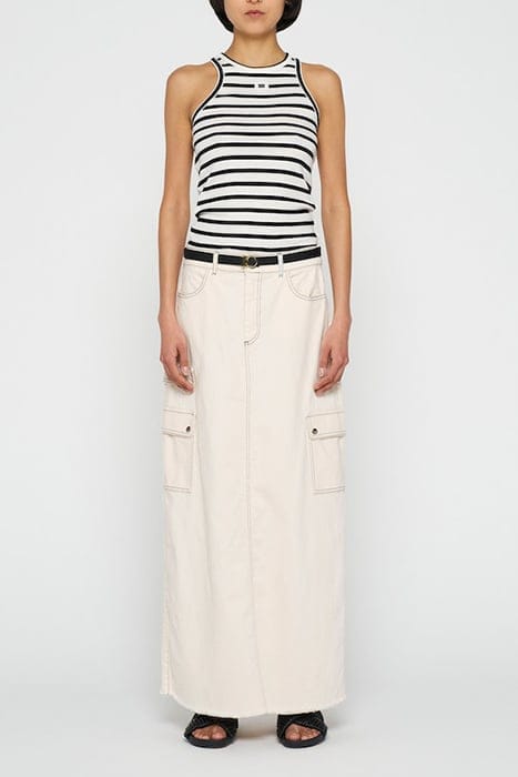 SLUB TWILL SKIRT ECRU 2
