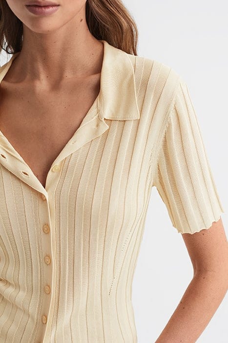 STELLA FITTED CARDIGAN — LEMON 5
