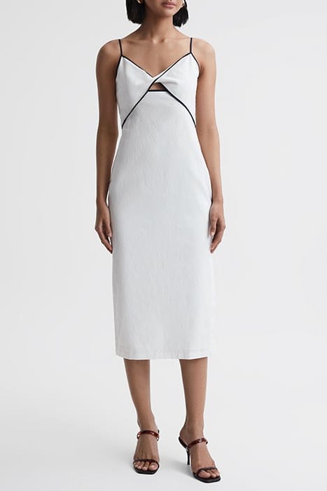 LEONA STRAPPY MIDI DRESS — WHITE 1
