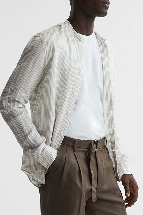 OCEAN CASUAL SHIRT — OATMEAL/WHITE 1