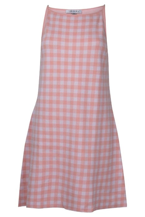 pink gingham a line dress Women's Check Me Out Pink Gingham Ruffle Collar Belted Maxi Dress | Size: L