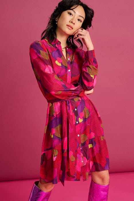 DRESS - BRUSHWORK FIERY PINK 1