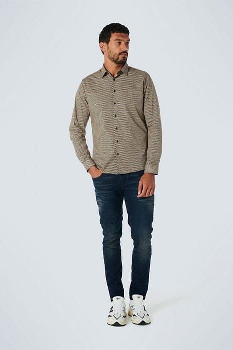 SHIRT STRETCH ALLOVER PRINTED CARAMEL 3