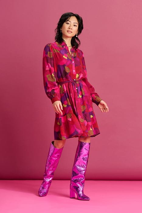 DRESS - BRUSHWORK FIERY PINK 2