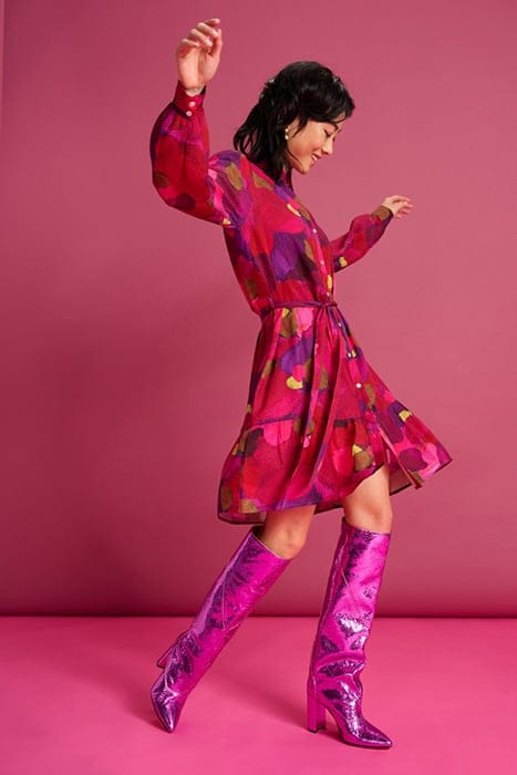 DRESS - BRUSHWORK FIERY PINK 5