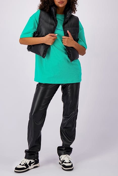 FAUX LEATHER BODYWARMER BLACK 2